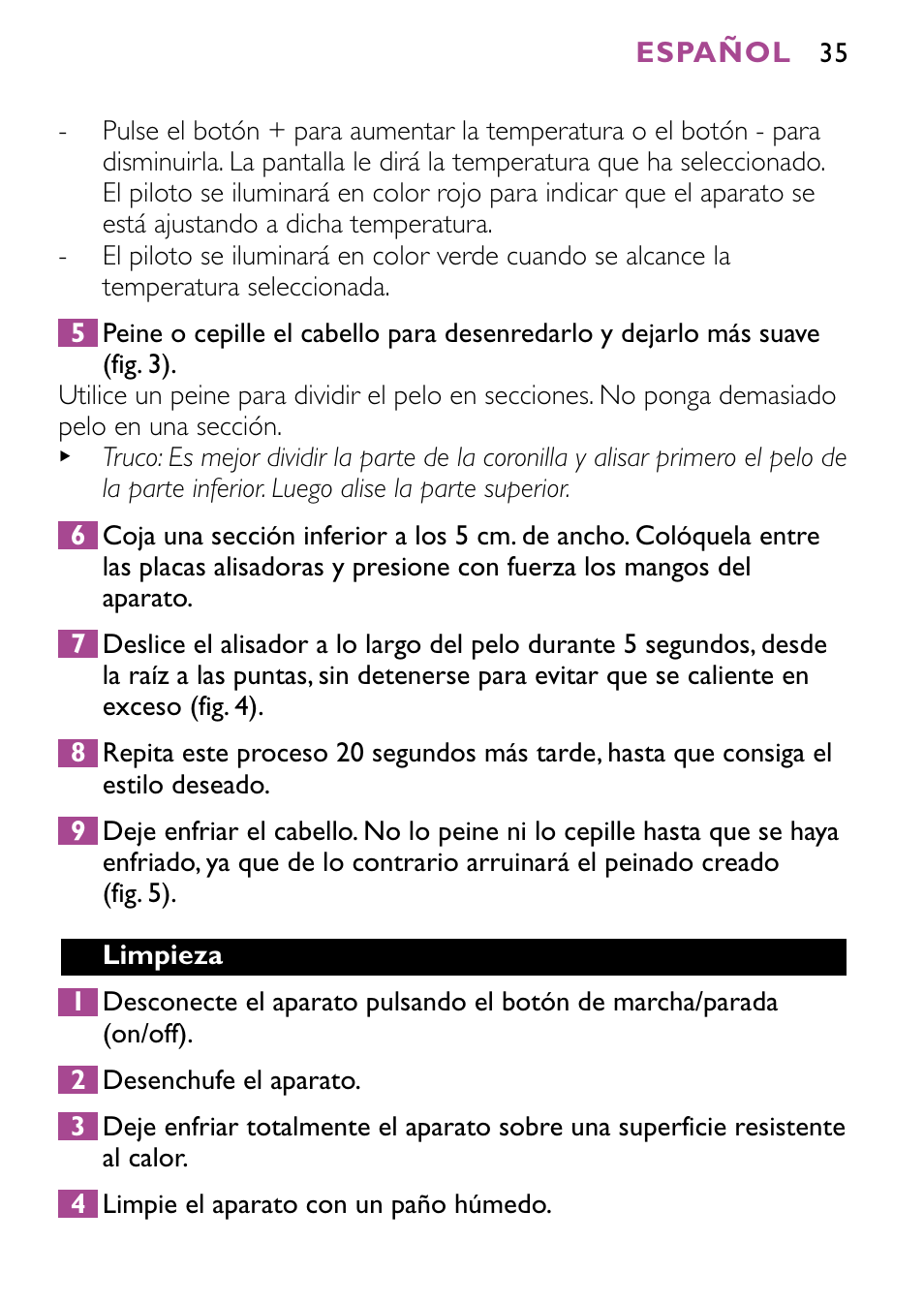 Philips HP4647 User Manual | Page 35 / 86