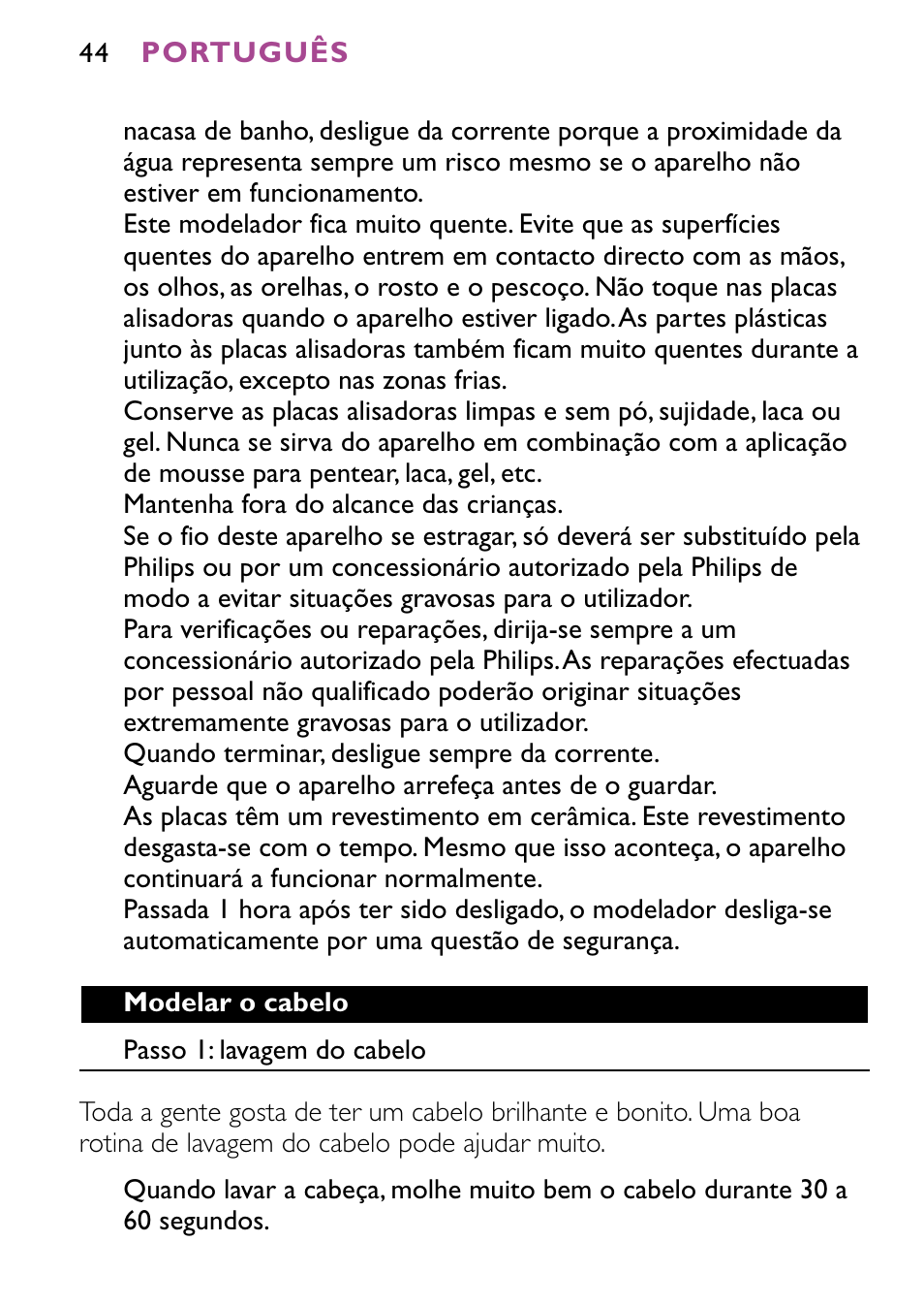 Philips HP4647 User Manual | Page 44 / 86