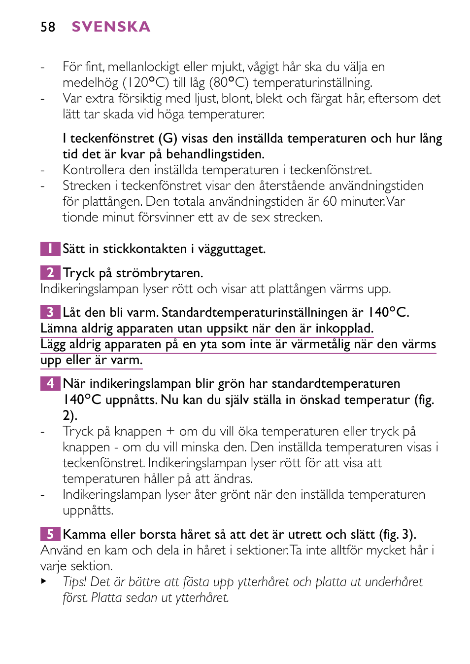 Philips HP4647 User Manual | Page 58 / 86