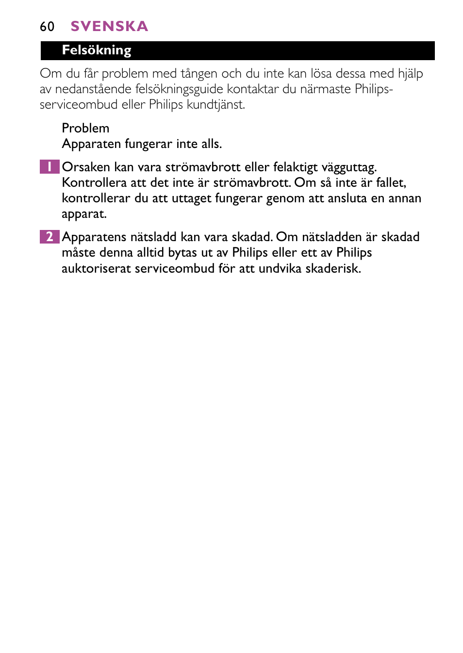 Philips HP4647 User Manual | Page 60 / 86