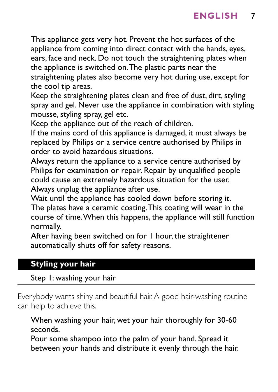 Philips HP4647 User Manual | Page 7 / 86