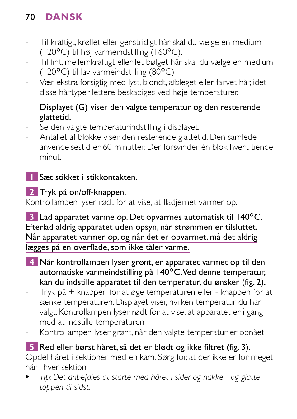 Philips HP4647 User Manual | Page 70 / 86