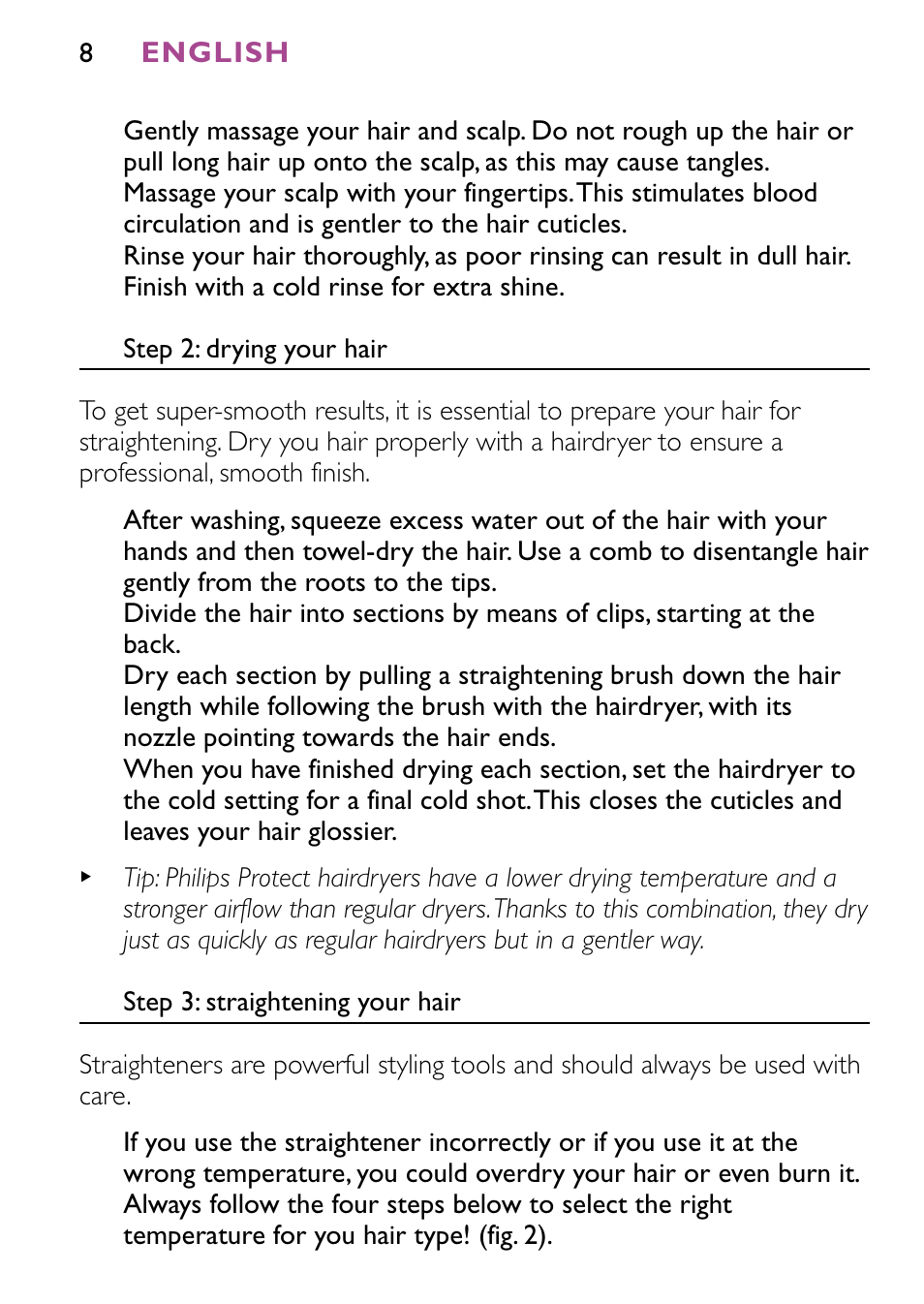 Philips HP4647 User Manual | Page 8 / 86