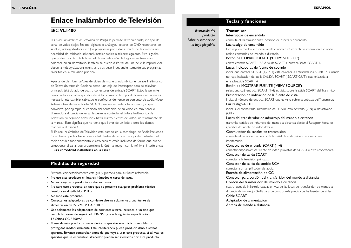 Enlace inalámbrico de televisión | Philips SBC VL1400 User Manual | Page 13 / 42