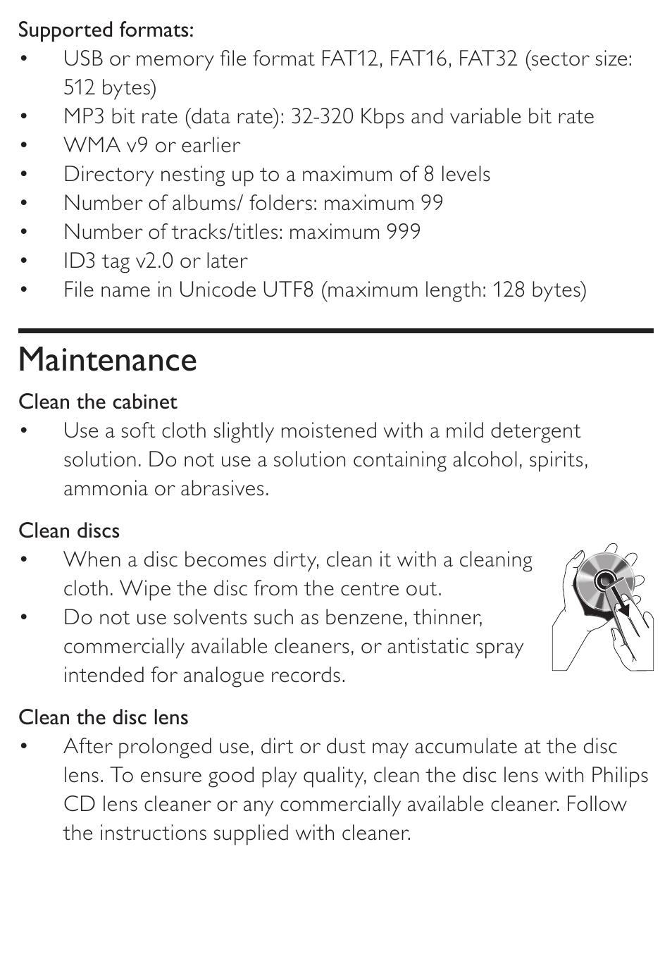 Maintenance | Philips KONINKLIJKE AZ5740 User Manual | Page 34 / 41