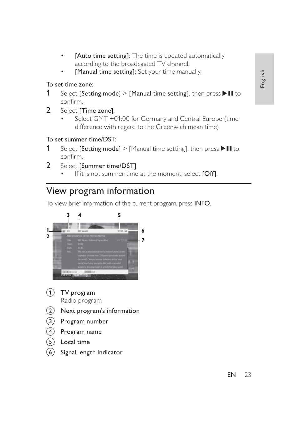 View program information | Philips PD9005 User Manual | Page 22 / 27
