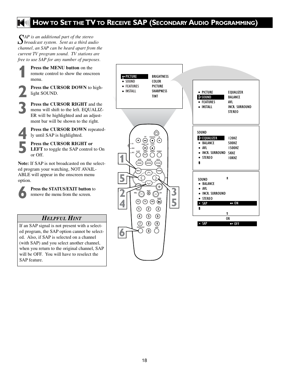 Sap (s | Philips 15PF9936/58 User Manual | Page 18 / 64