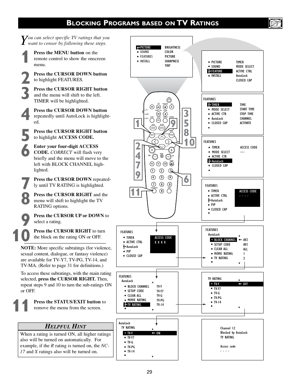 Tv r | Philips 15PF9936/58 User Manual | Page 29 / 64