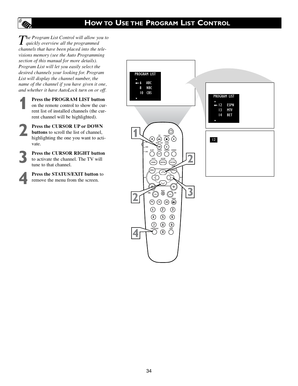 Ow to, Se the, Rogram | Ontrol | Philips 15PF9936/58 User Manual | Page 34 / 64