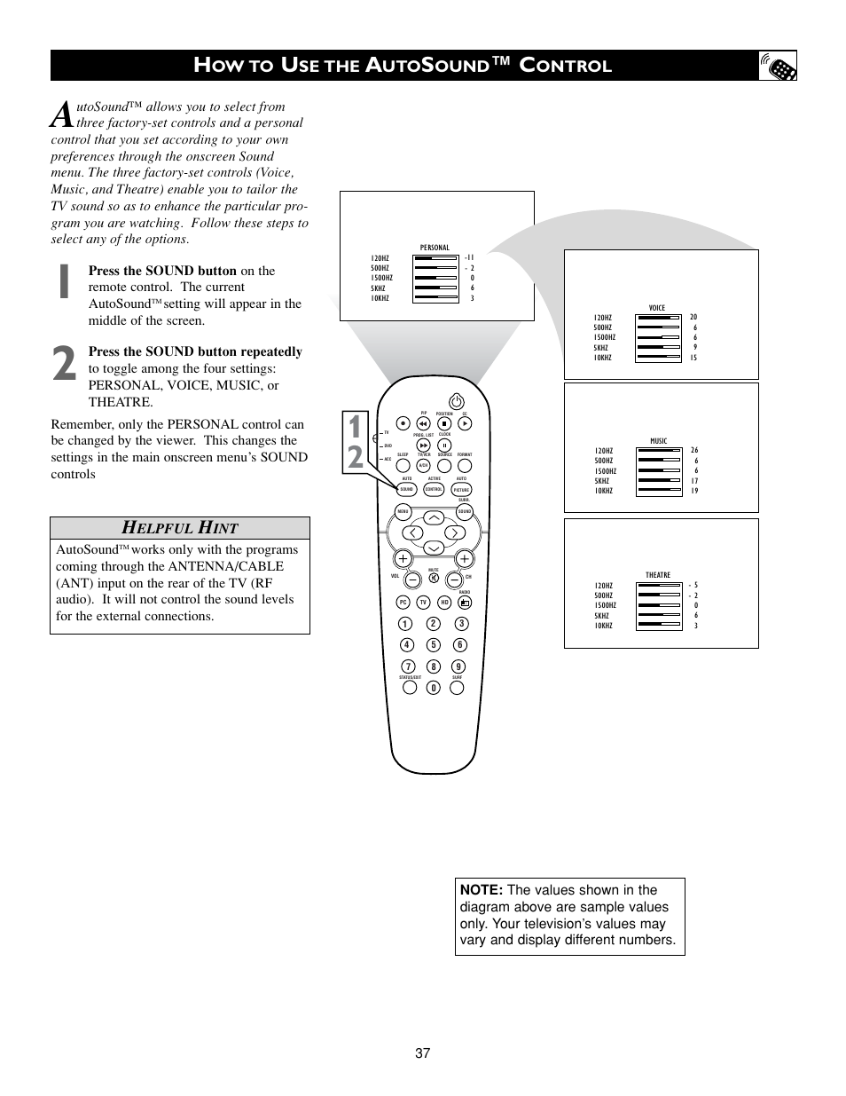 Ow to, Se the, Ound | Ontrol, Elpful | Philips 15PF9936/58 User Manual | Page 37 / 64