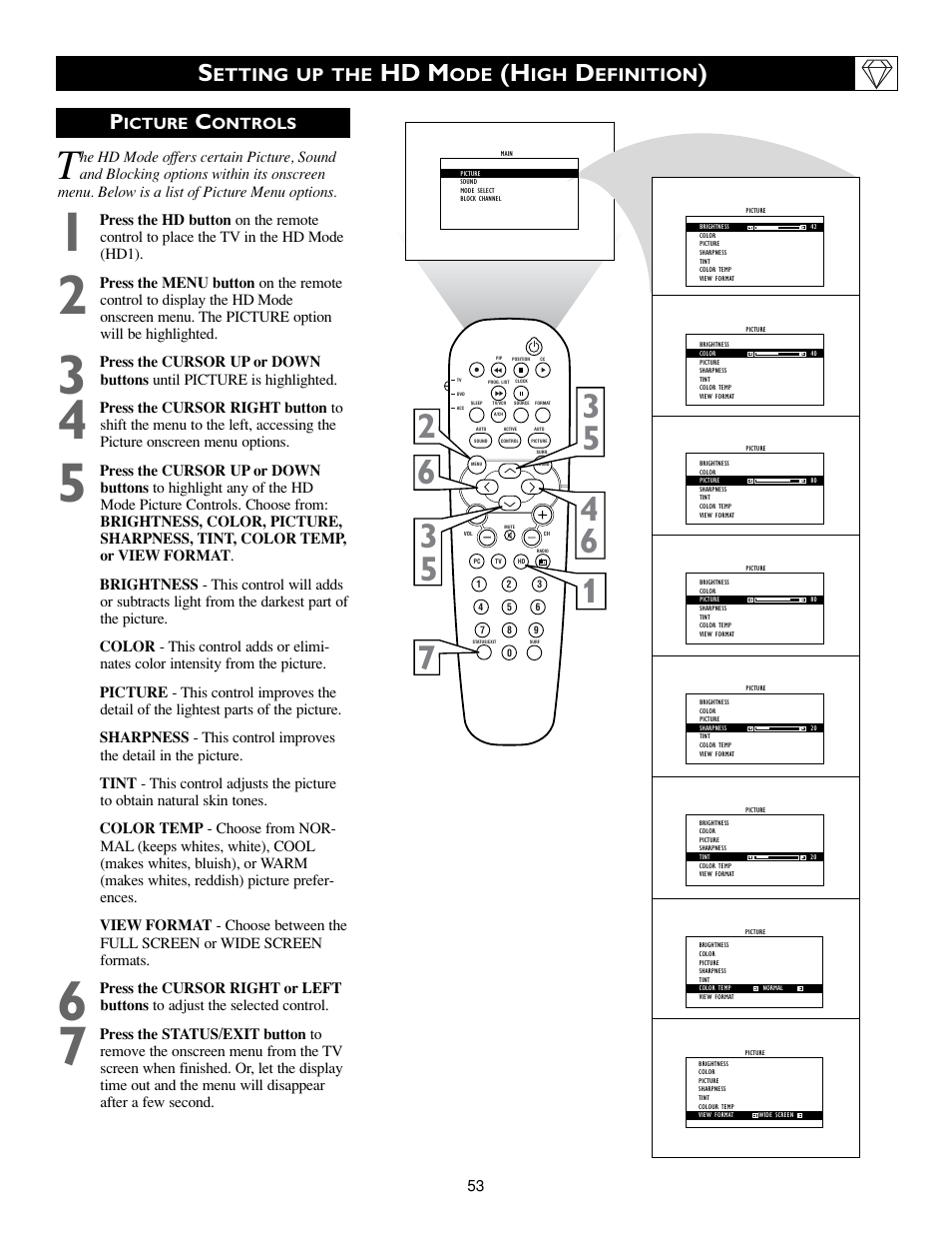 Hd m, Etting up the, Efinition | Philips 15PF9936/58 User Manual | Page 53 / 64