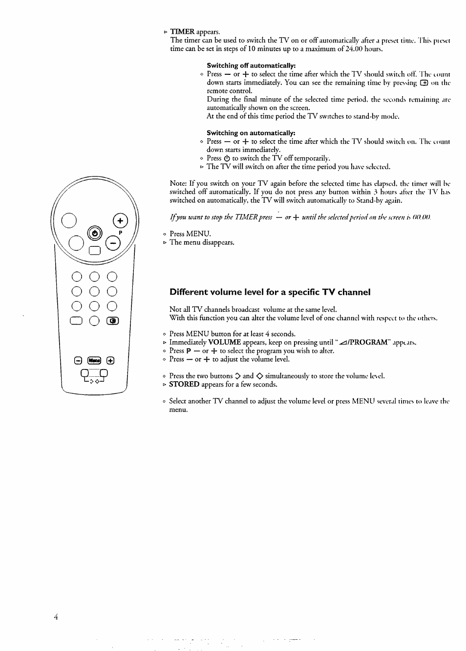 Different volume level for a specific tv channel | Philips 14PT136B/58W User Manual | Page 6 / 9