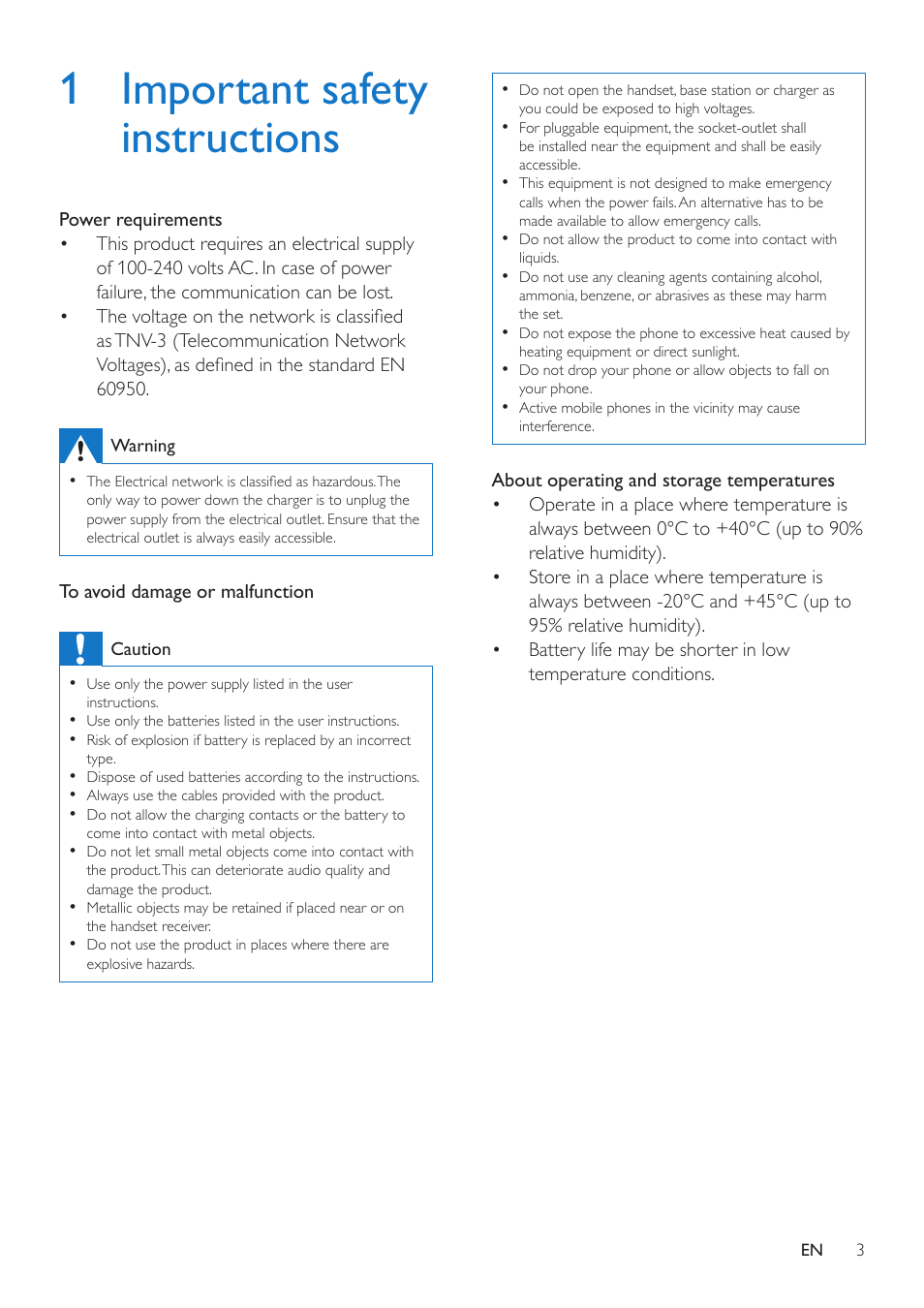 1 important safety instructions | Philips CD190 User Manual | Page 5 / 36