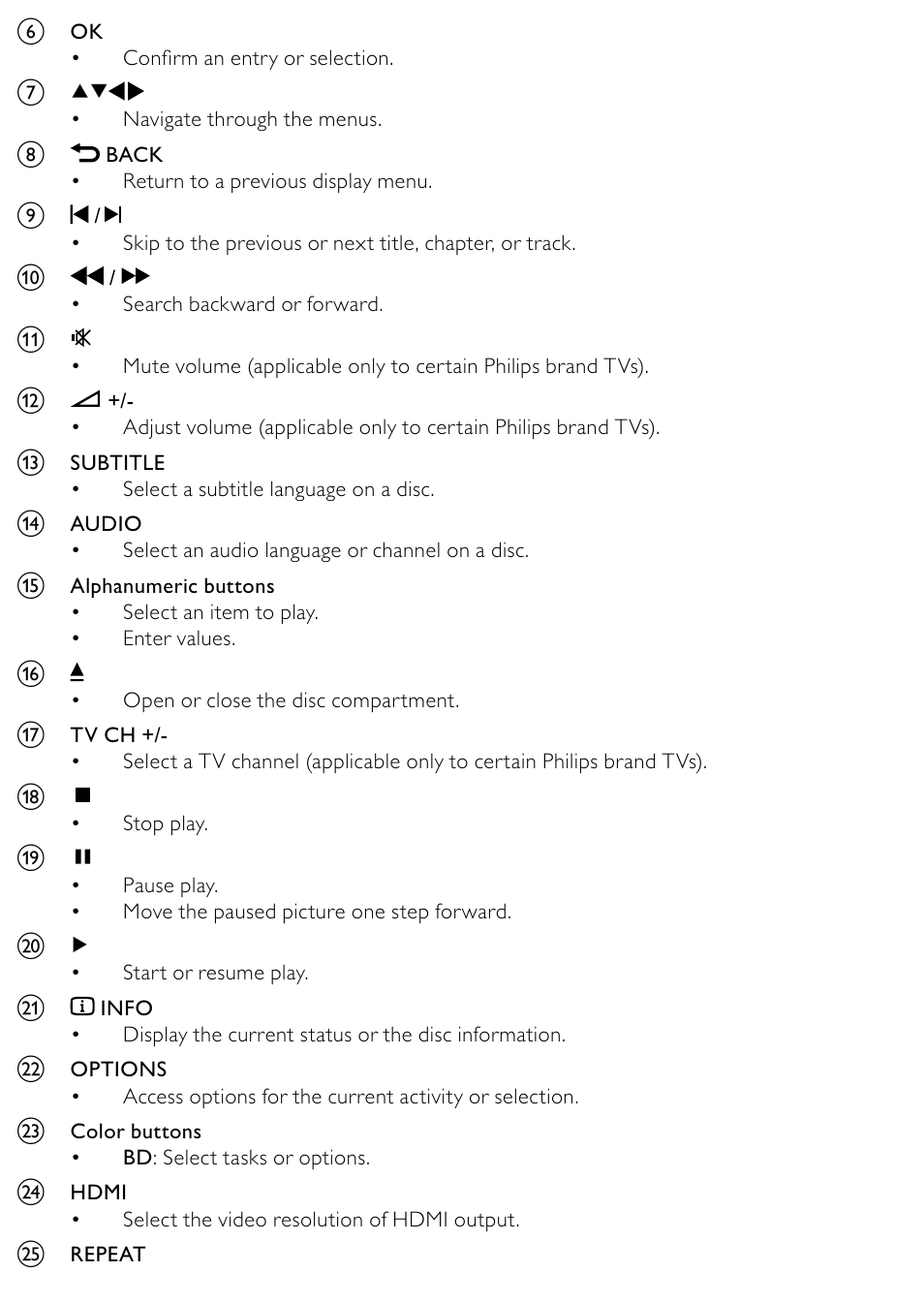 Philips BDP2500/12 User Manual | Page 10 / 47