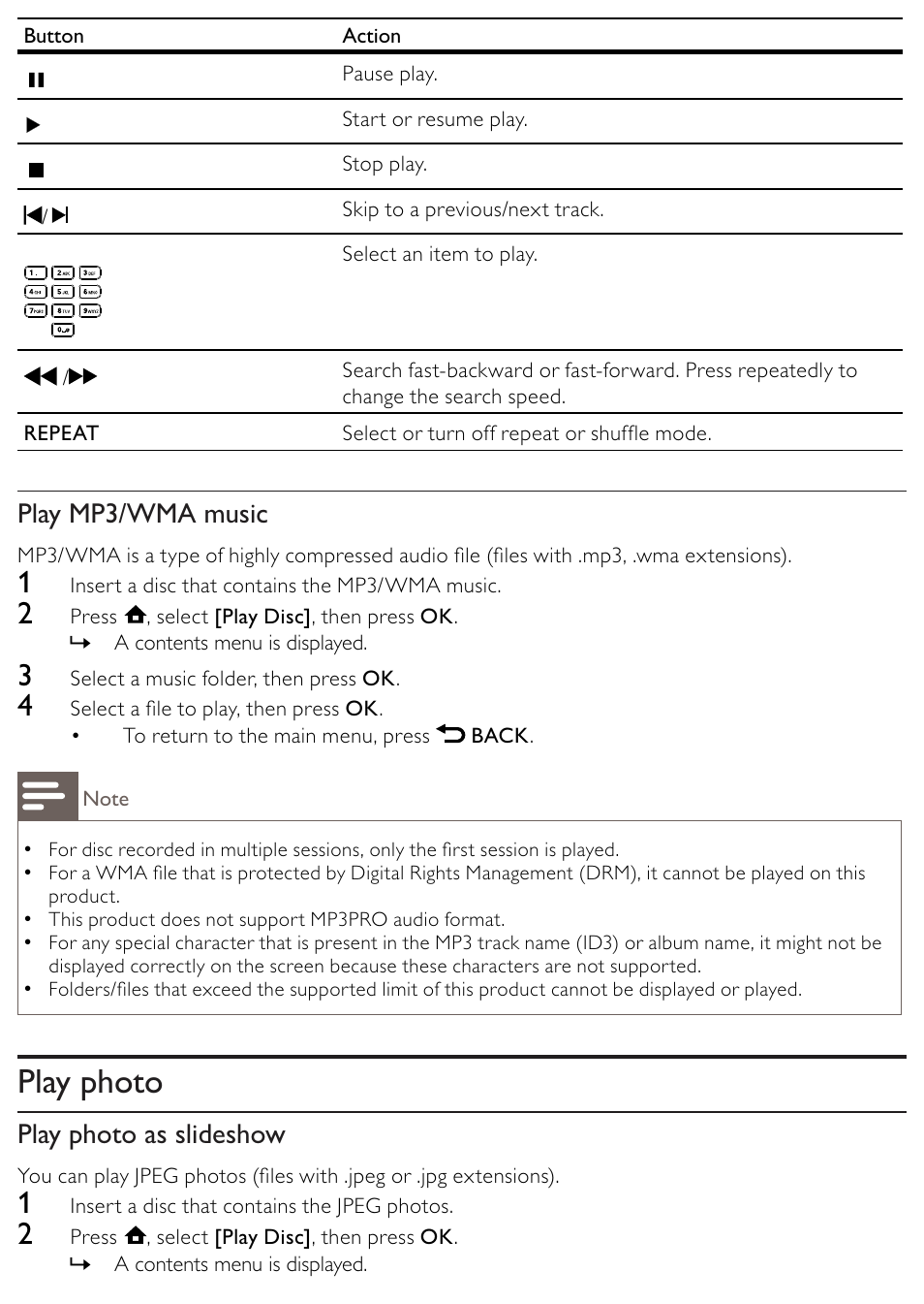 Play photo | Philips BDP2500/12 User Manual | Page 23 / 47