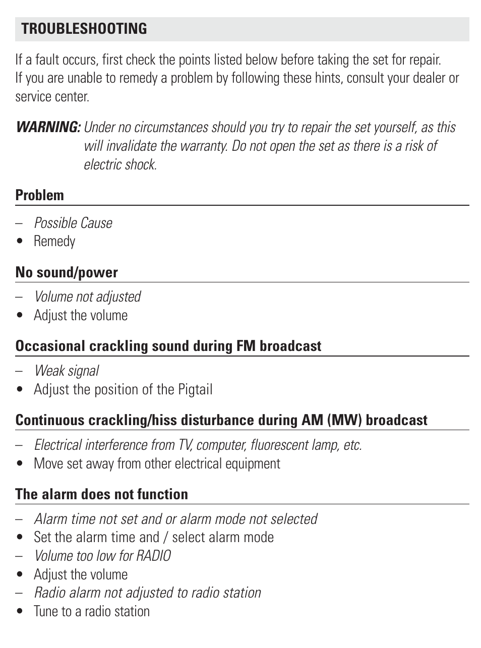 Philips AJ3231/37 User Manual | Page 13 / 15