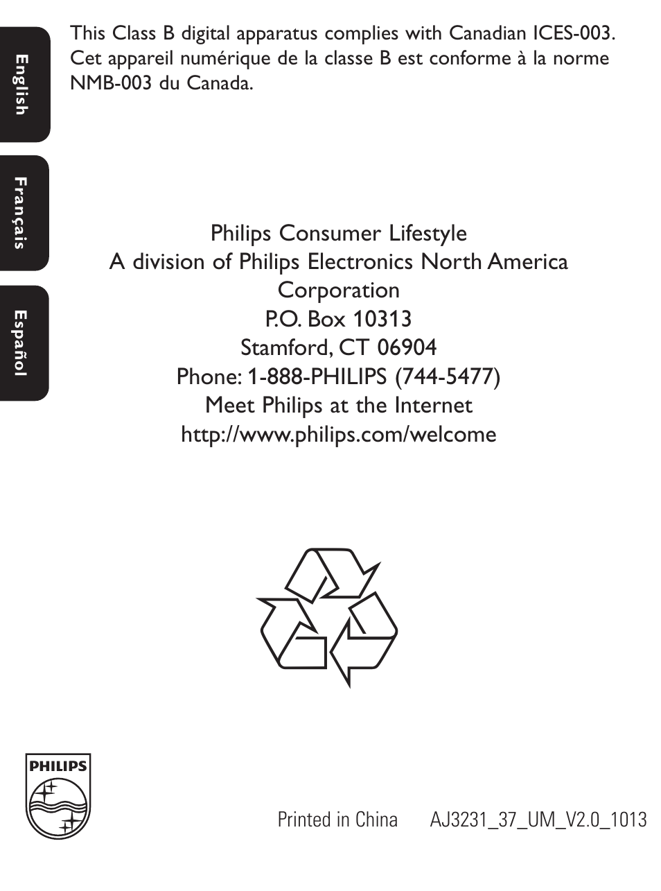 Philips AJ3231/37 User Manual | Page 15 / 15