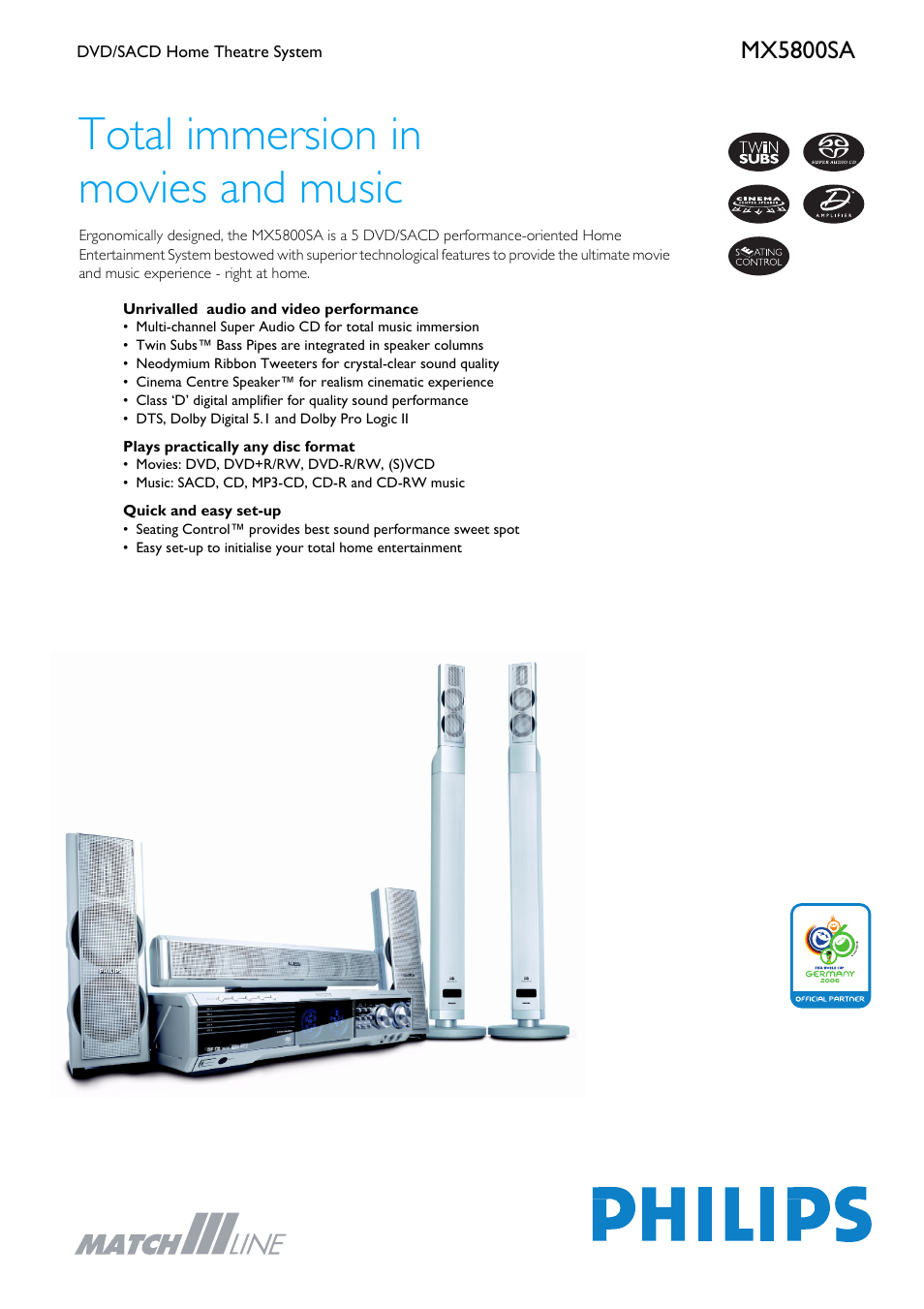 Philips MX5800SA User Manual | 2 pages