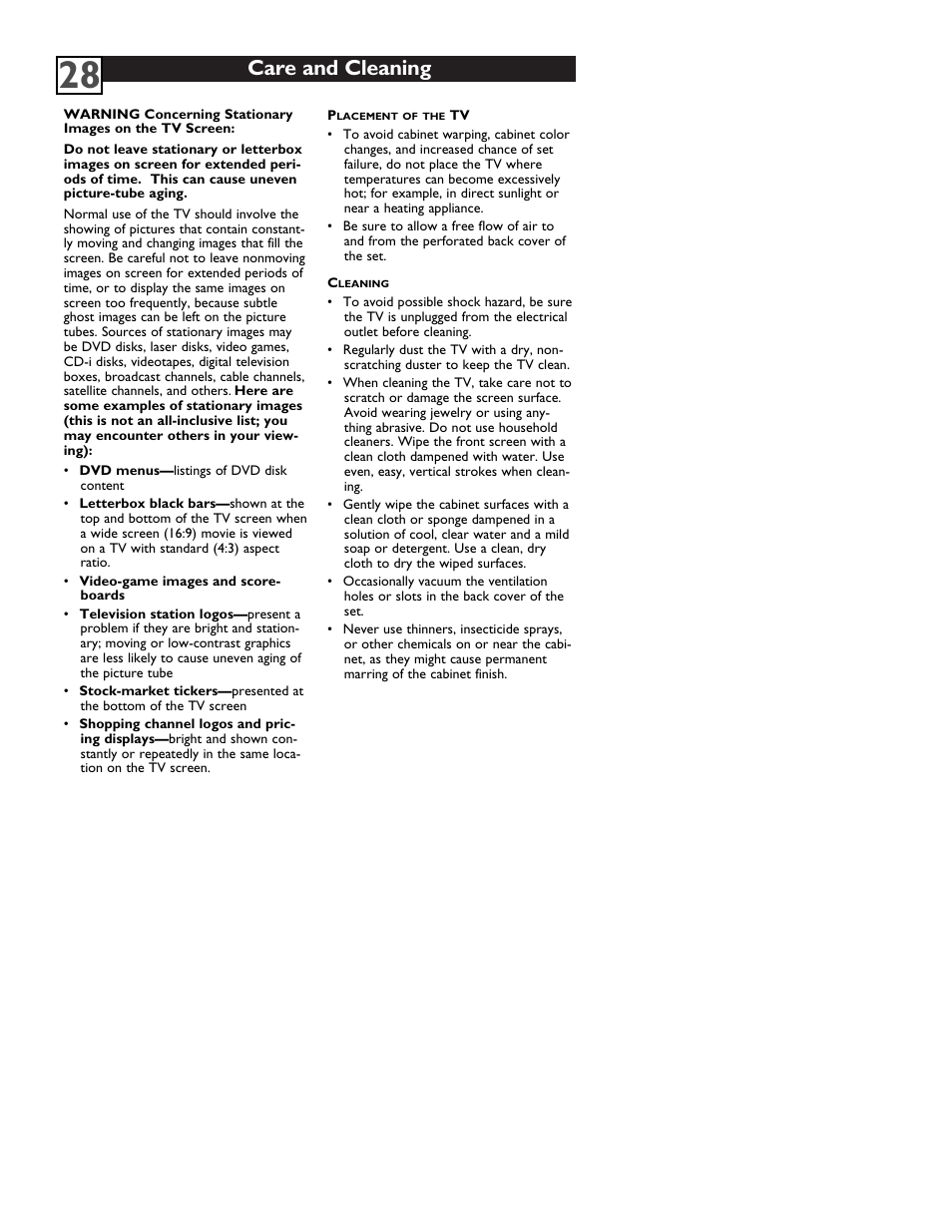 Care and cleaning | Philips 13MT1532 User Manual | Page 32 / 34