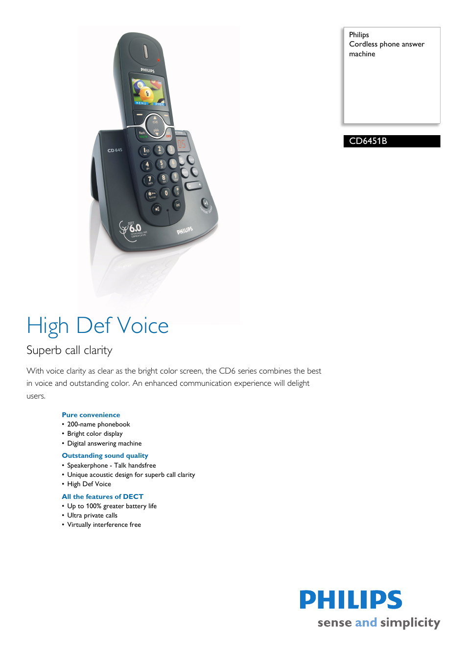 Philips CD645IB User Manual | 2 pages