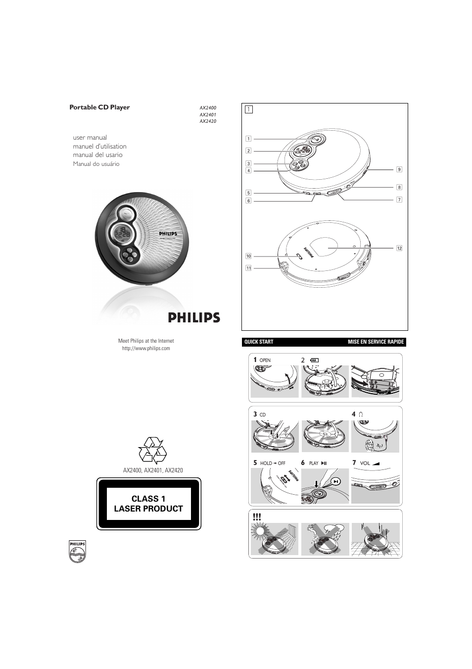 Philips AX2420 User Manual | 5 pages