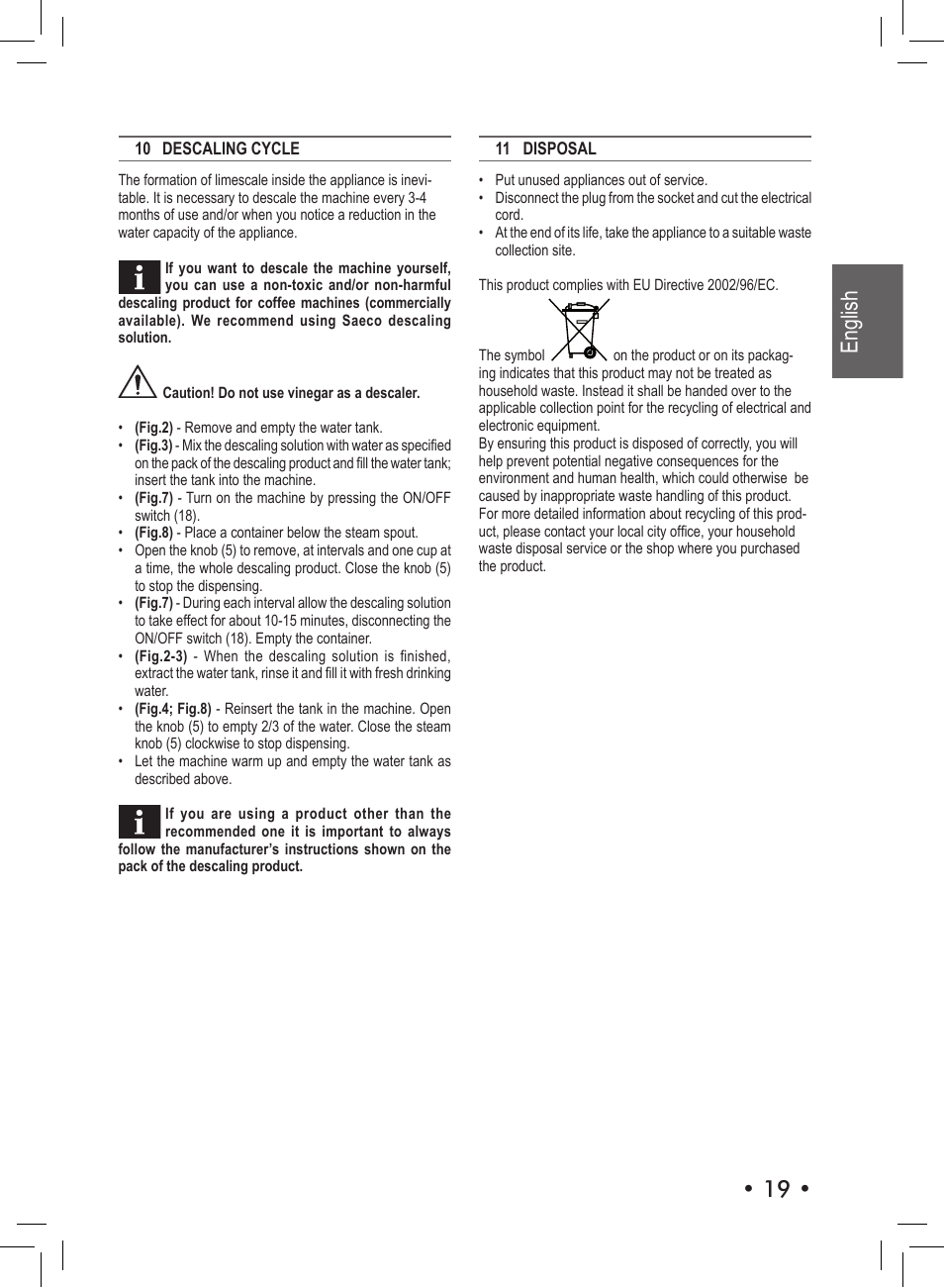English • 19 | Philips SIN 006XN User Manual | Page 19 / 72