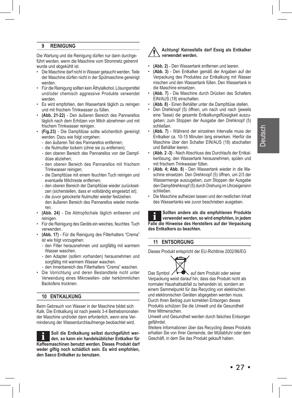 27 • deutsch | Philips SIN 006XN User Manual | Page 27 / 72