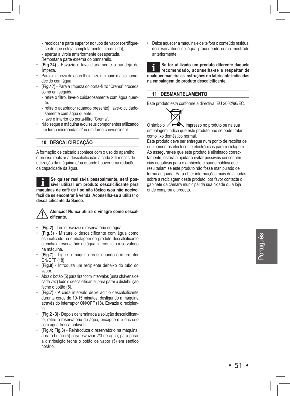 51 • português | Philips SIN 006XN User Manual | Page 51 / 72