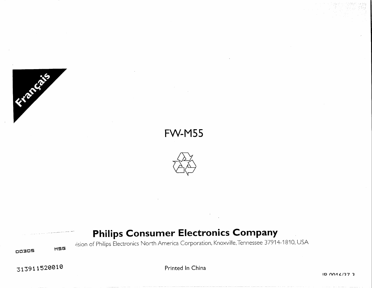 Philips consumer electronics company, Fw-m55 | Philips FW-M55 User Manual | Page 67 / 98