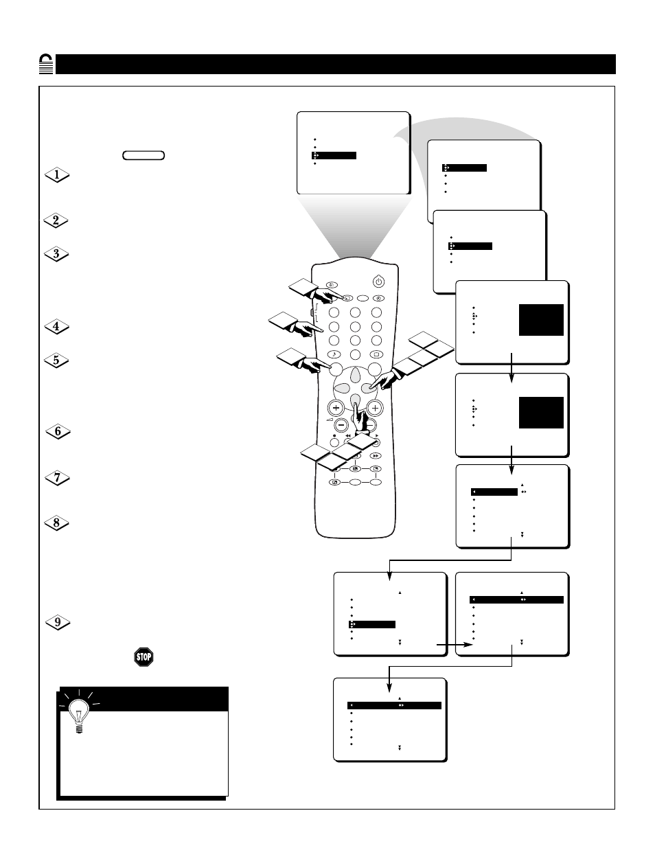 Locking by, Ovie, Ating | Features menu • the autolock control, Mart | Philips Magnavox 55P8241 User Manual | Page 22 / 54