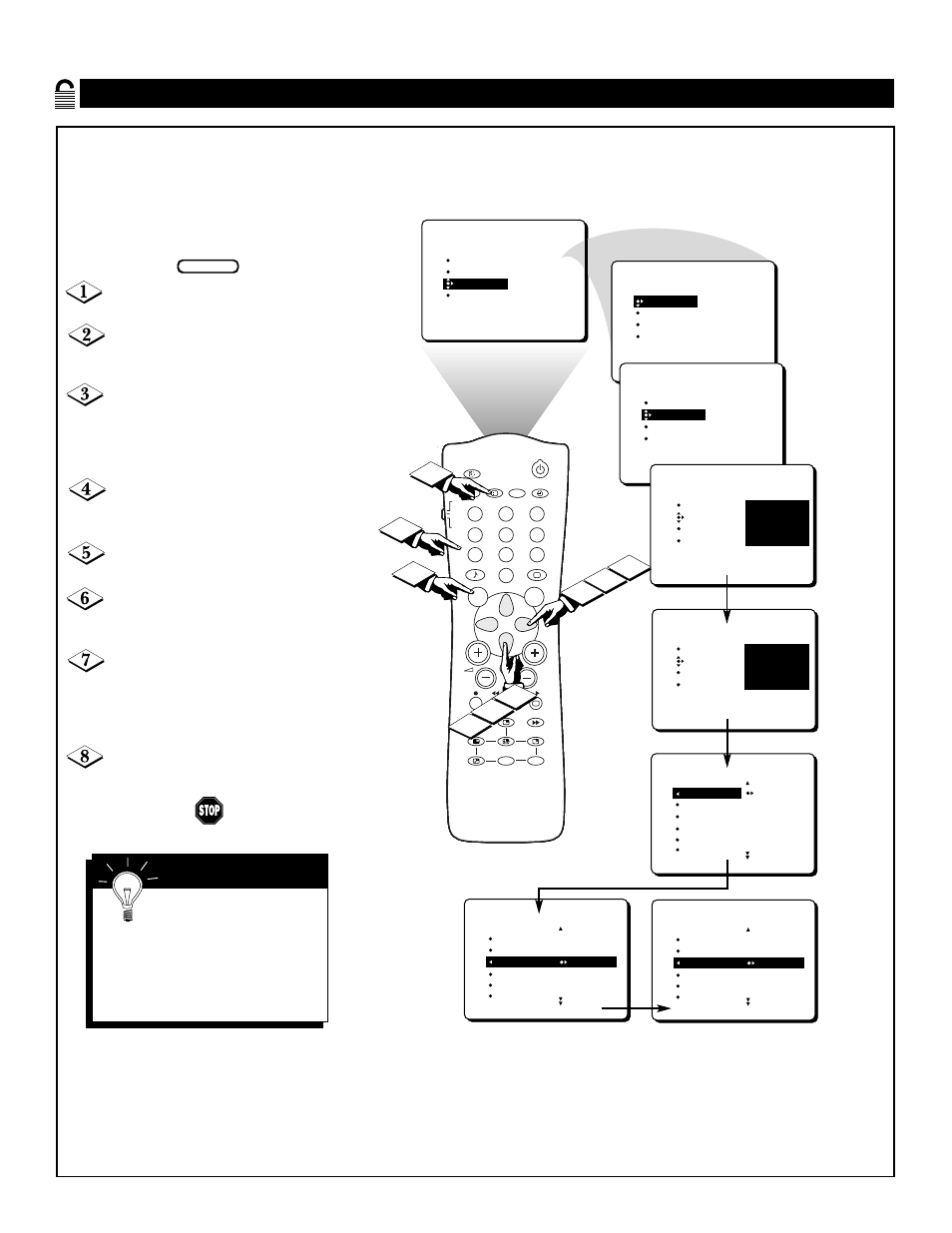 Learing, Locked, Hannels | Features menu • the autolock control, Mart | Philips Magnavox 55P8241 User Manual | Page 28 / 54