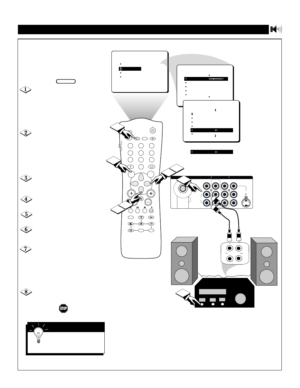 Tv s, Sing the, Peaker | Ontrol and, Udio, Utputs | Philips Magnavox 55P8241 User Manual | Page 35 / 54