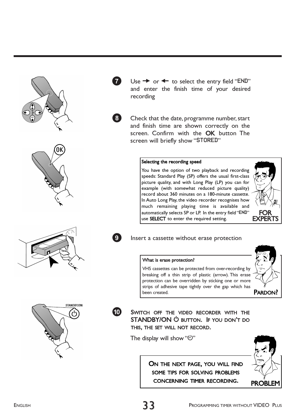 Ffo orr eex xppeerrttss, Pprro obblleem m o o | Philips VR 617/07 User Manual | Page 33 / 52