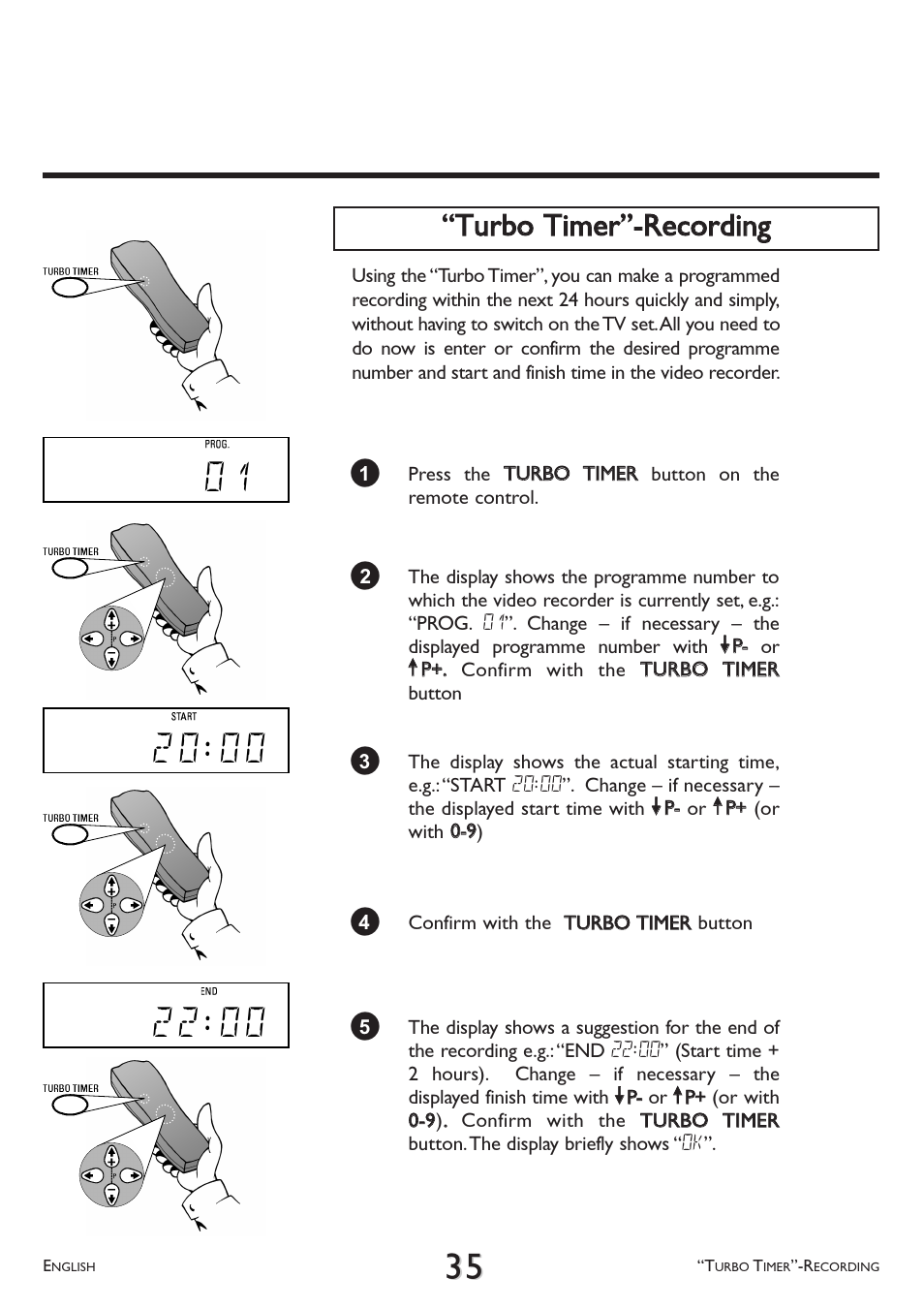 Ttuurrbboo ttiim meerr--rreeccoorrddiinngg | Philips VR 617/07 User Manual | Page 35 / 52