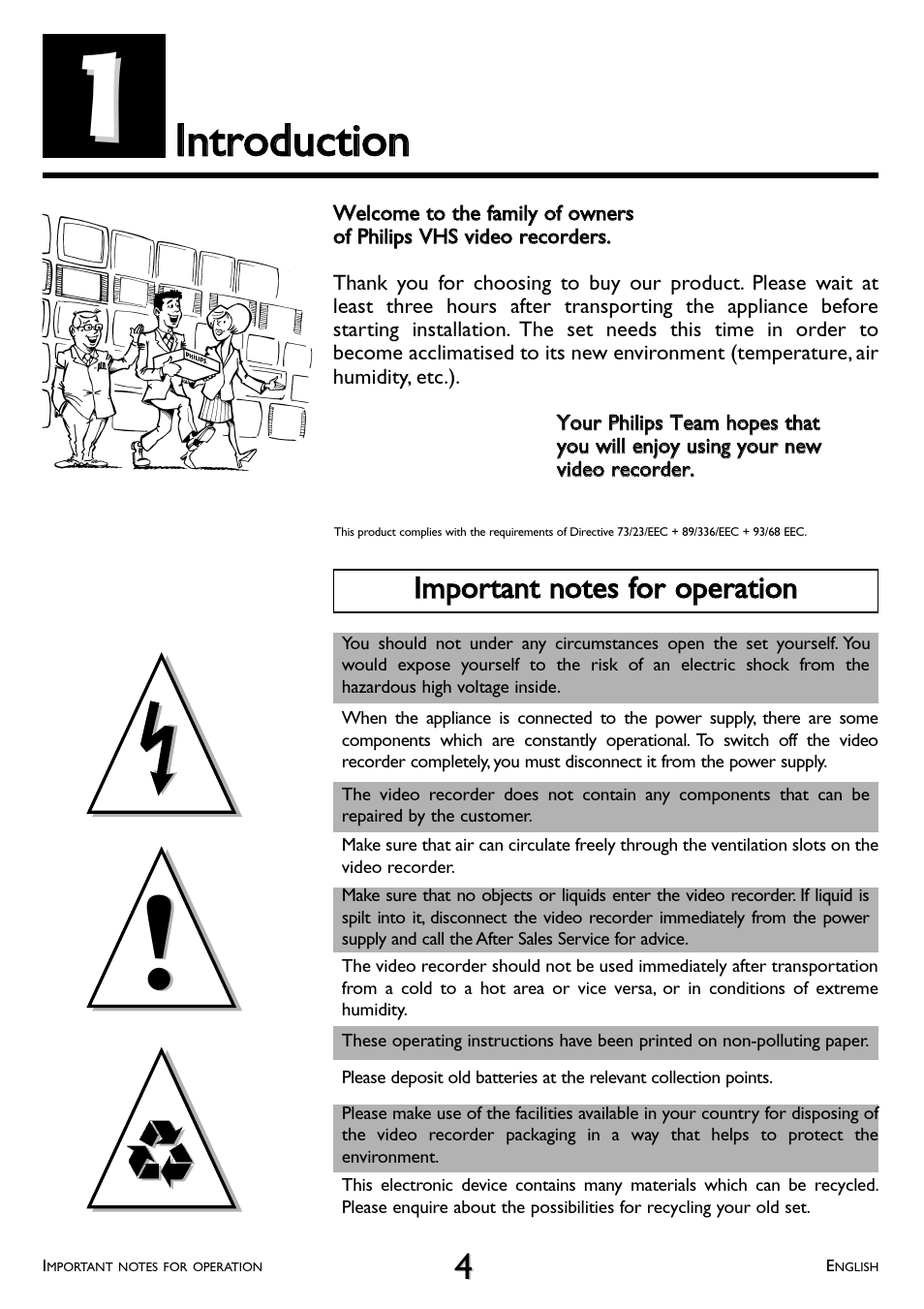 Introduction, Iinnttrroodduuccttiioonn | Philips VR 617/07 User Manual | Page 4 / 52
