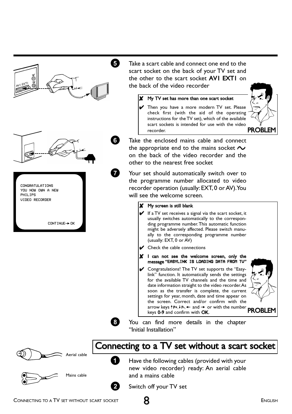 Pprro obblleem m | Philips VR 617/07 User Manual | Page 8 / 52