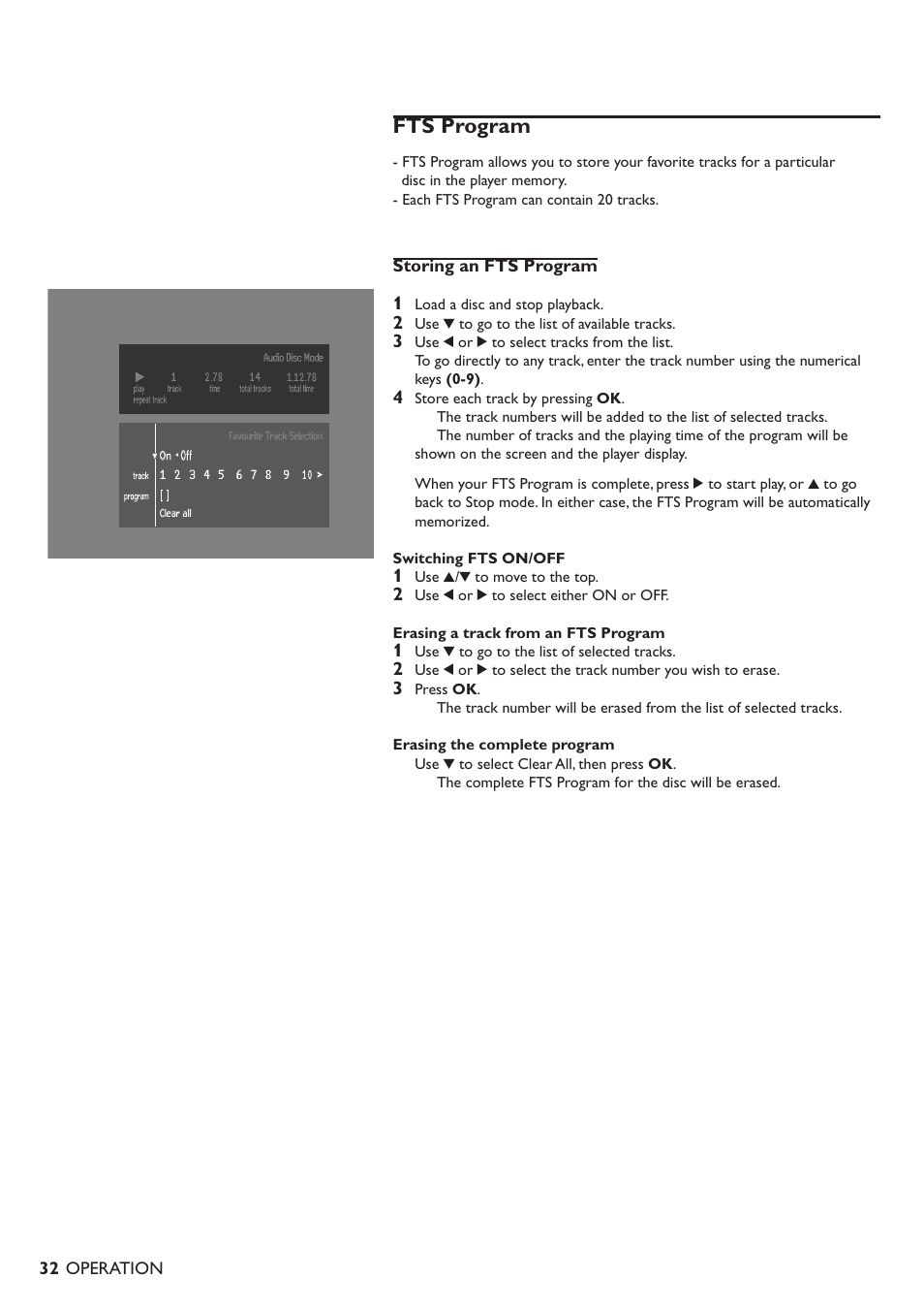 Fts program | Philips 711 User Manual | Page 29 / 32