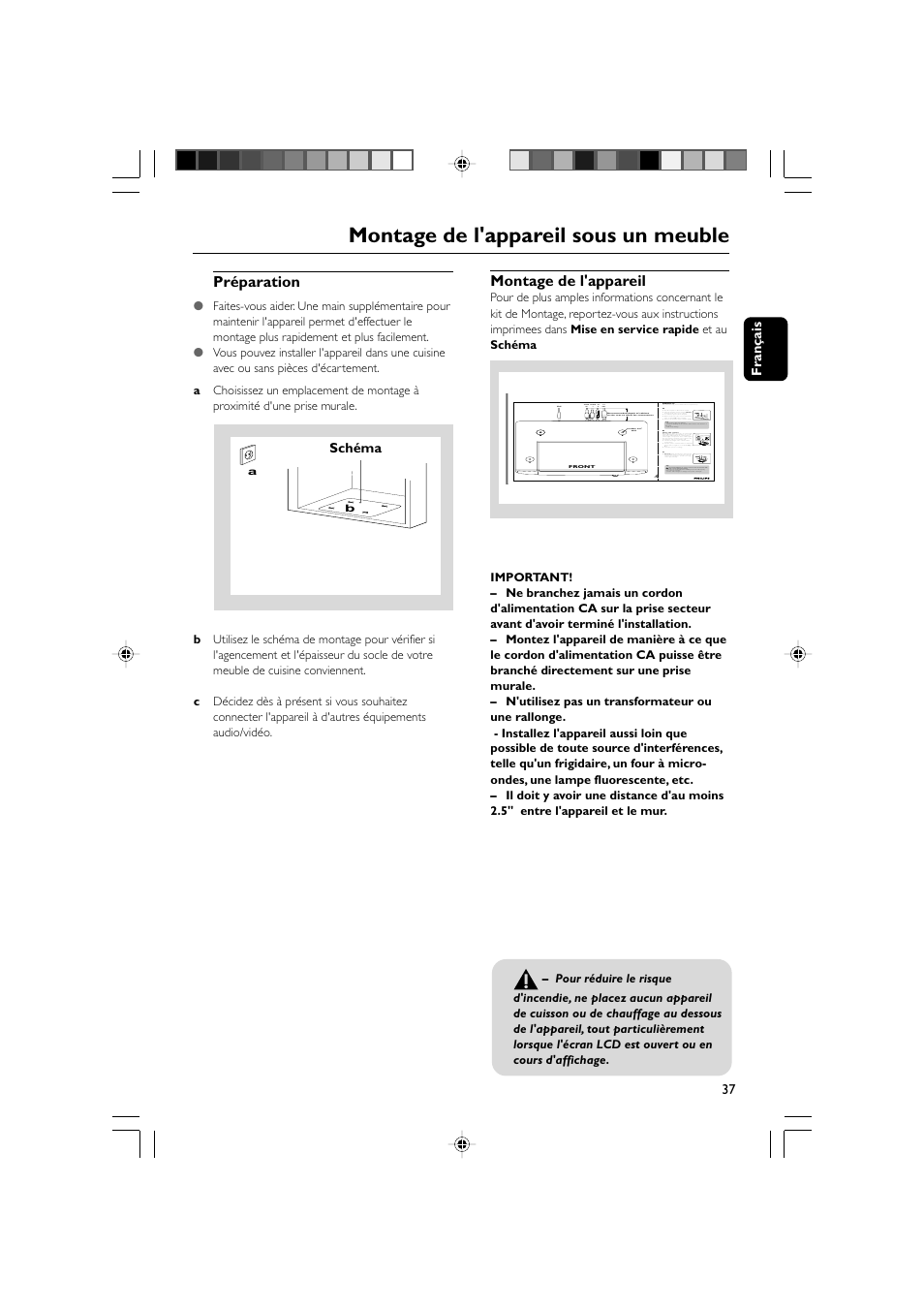 Montage de l'appareil sous un meuble | Philips AJL 700 User Manual | Page 10 / 31