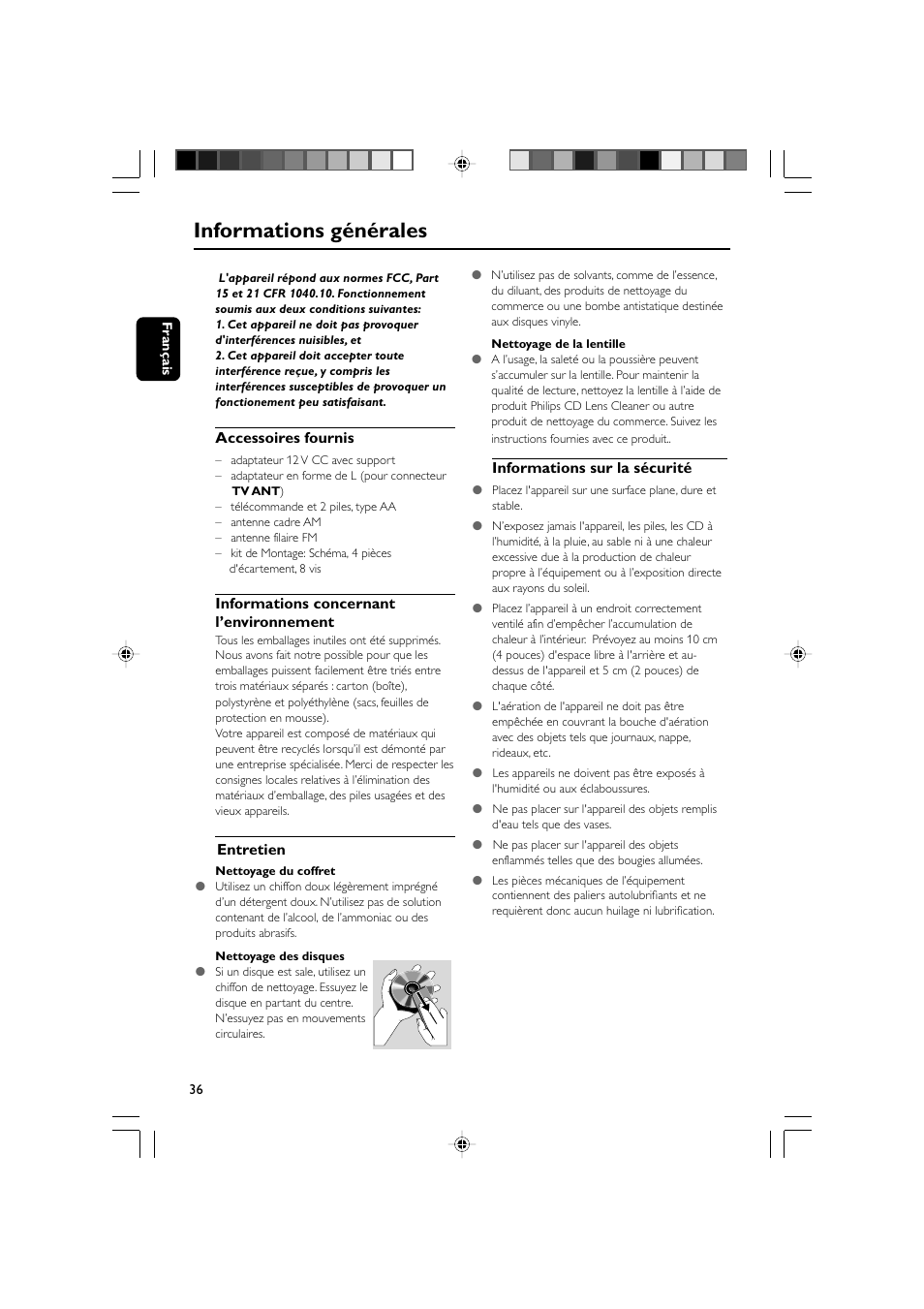 Informations générales | Philips AJL 700 User Manual | Page 9 / 31