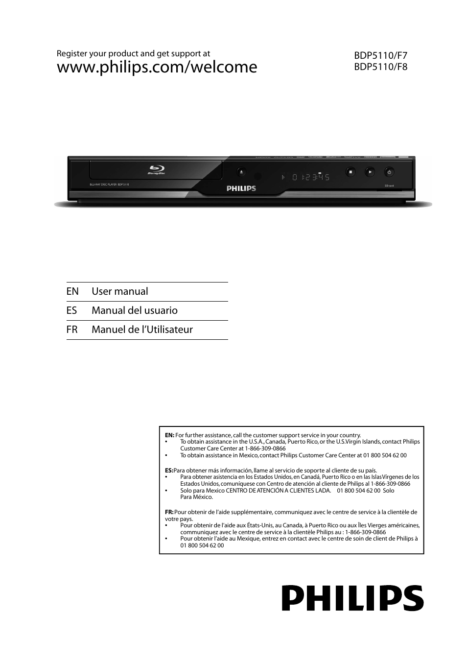 Philips BDP5110/F7 User Manual | 60 pages