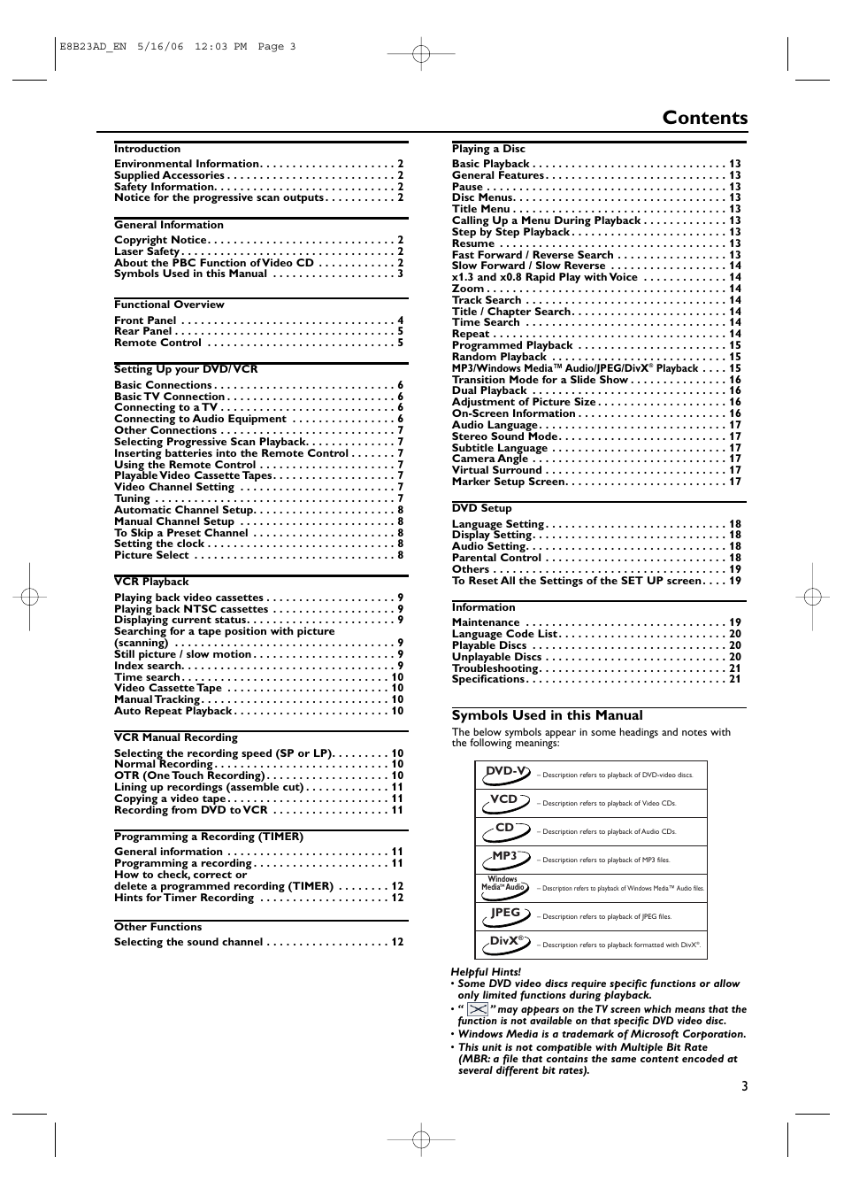 Philips DVP3200V/75 User Manual | Page 3 / 24