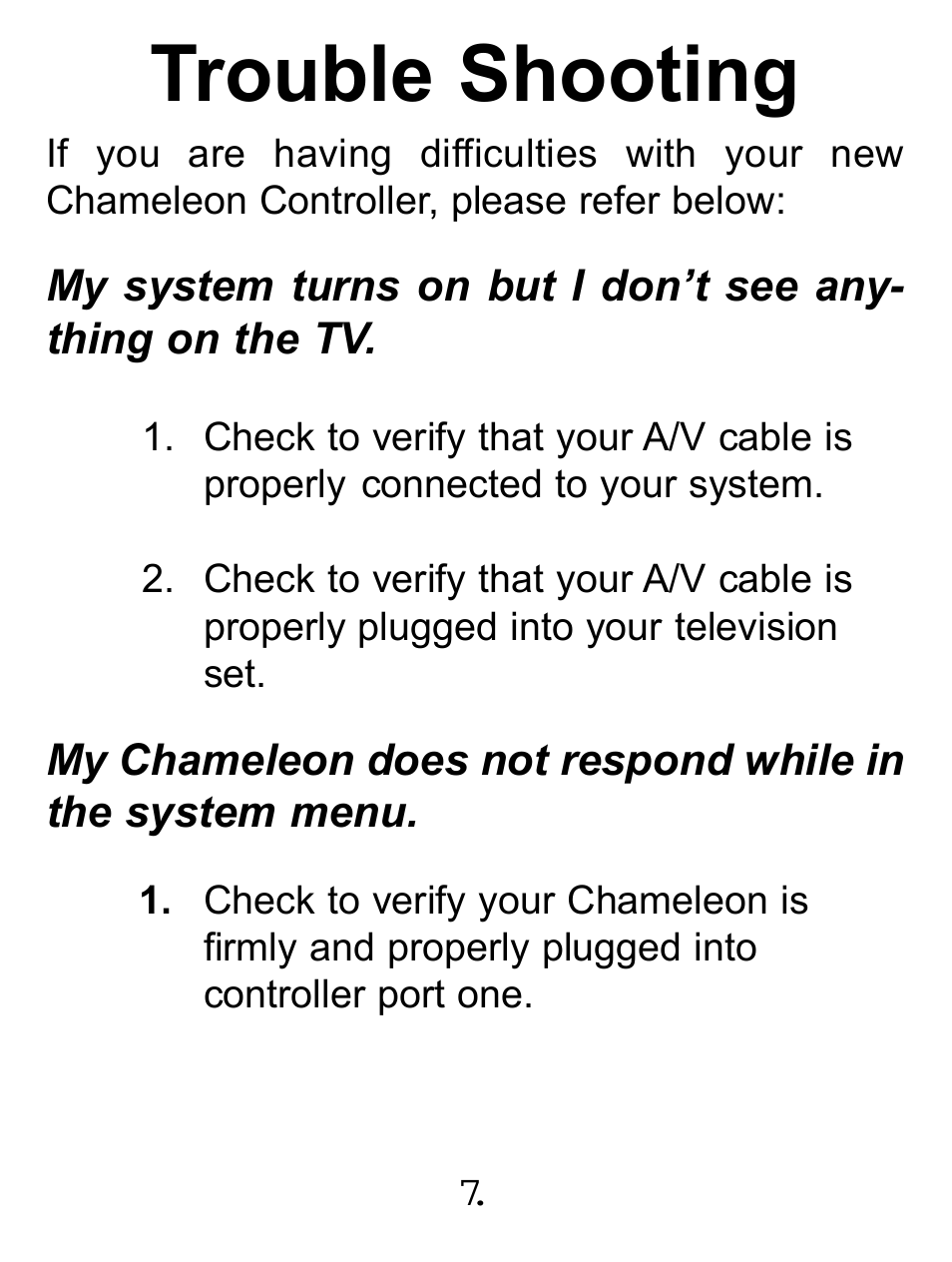 Trouble shooting | Philips CHAMELEON PL-659 User Manual | Page 9 / 12