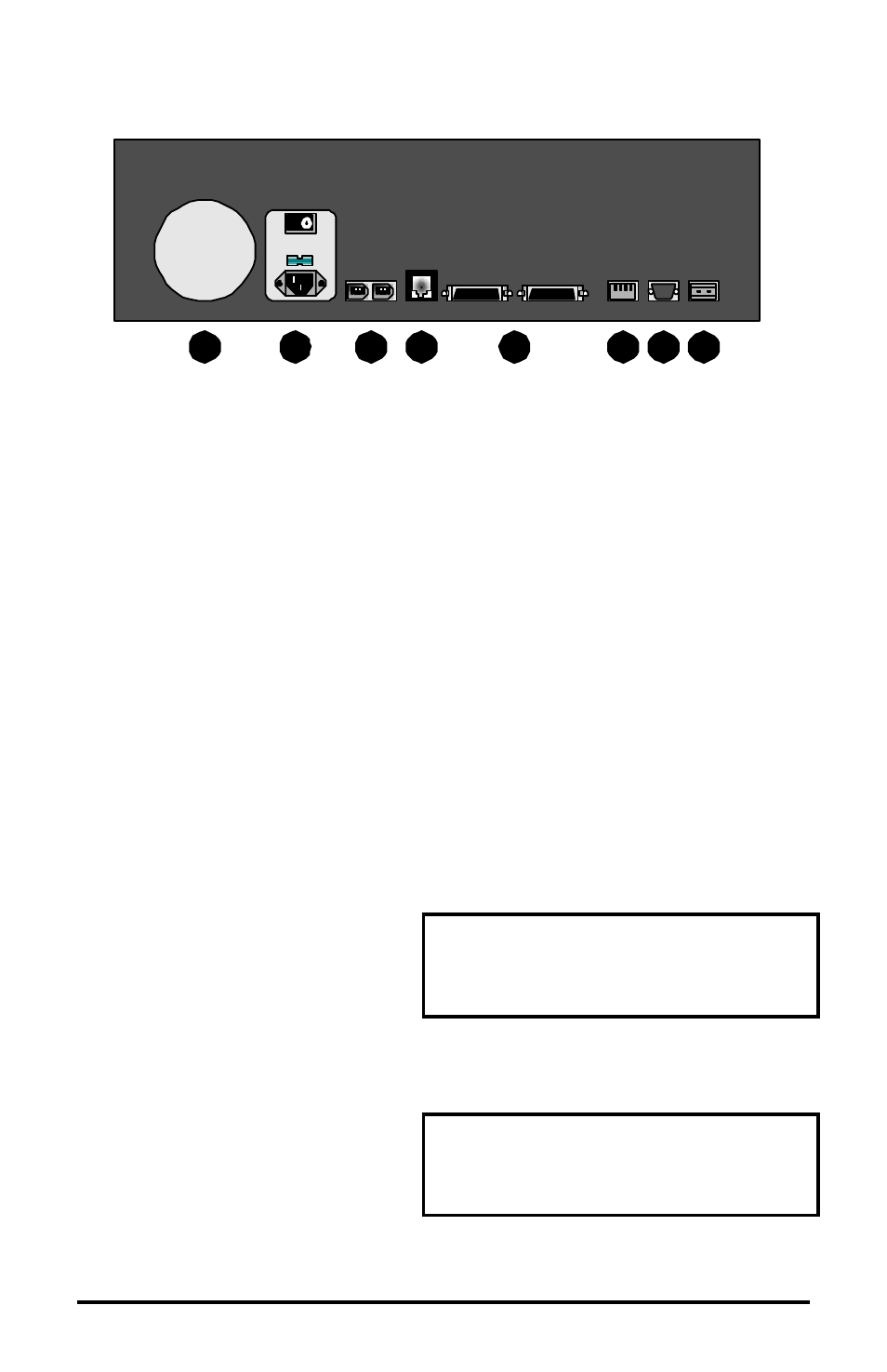 4 rear panel diagram, 5 connections, Rear panel elements | Scsi ports 1 and 2, Rs-232 port | Philips DVAA Series User Manual | Page 5 / 14