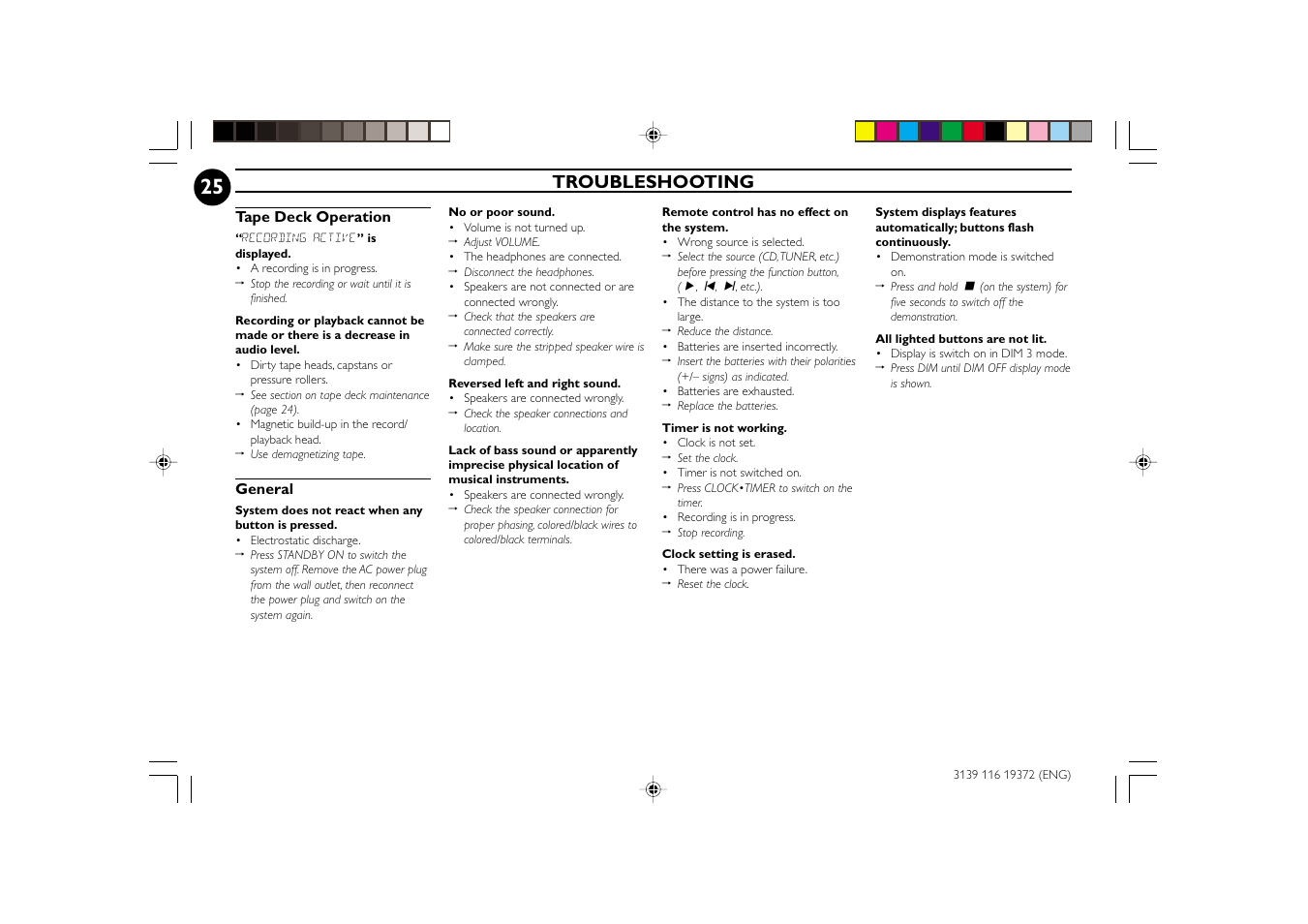 Troubleshooting | Philips FW-C35 User Manual | Page 25 / 28