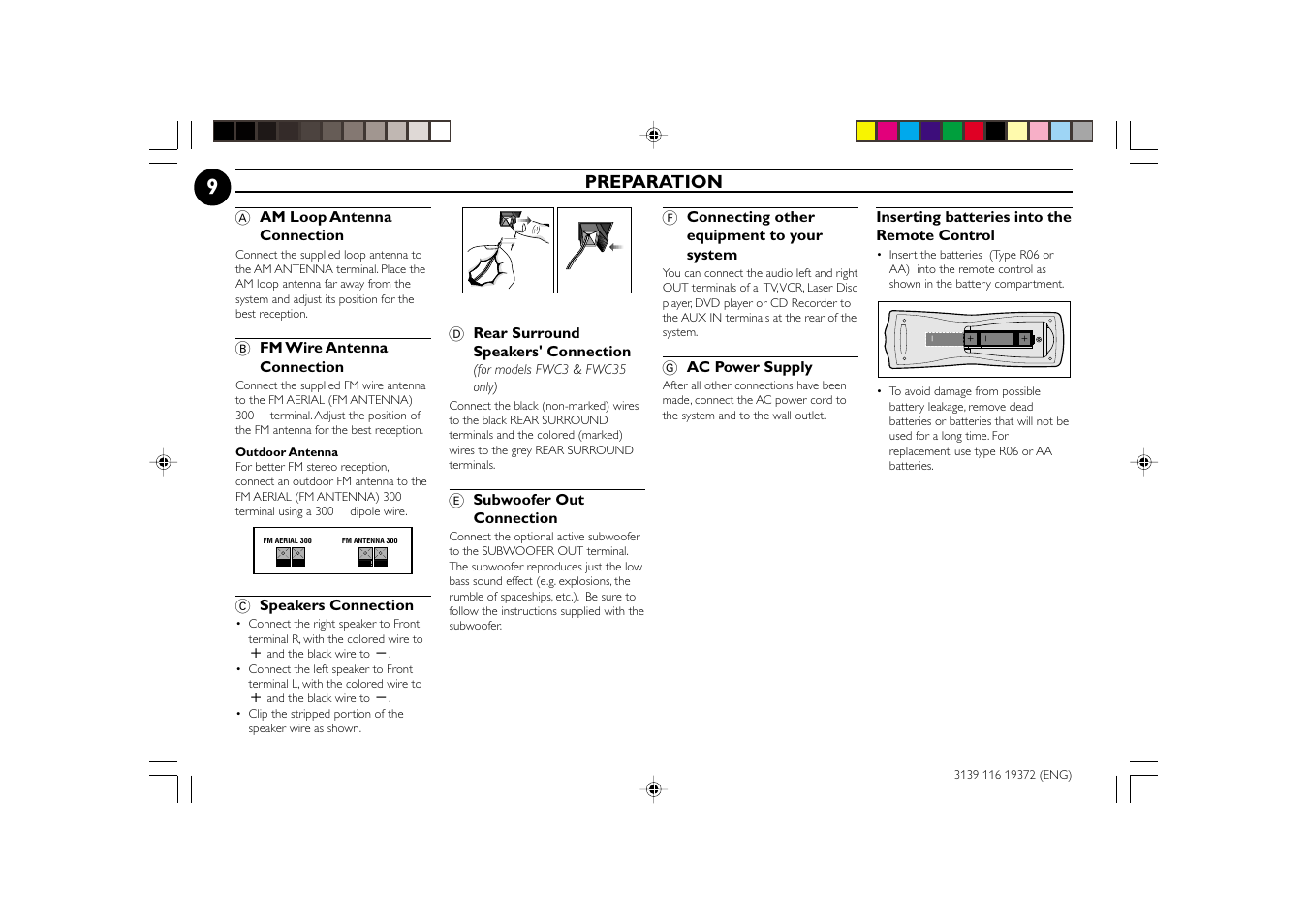 Preparation | Philips FW-C35 User Manual | Page 9 / 28