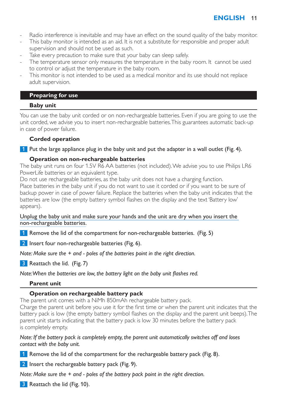 Philips Avent SCD525 User Manual | Page 11 / 64