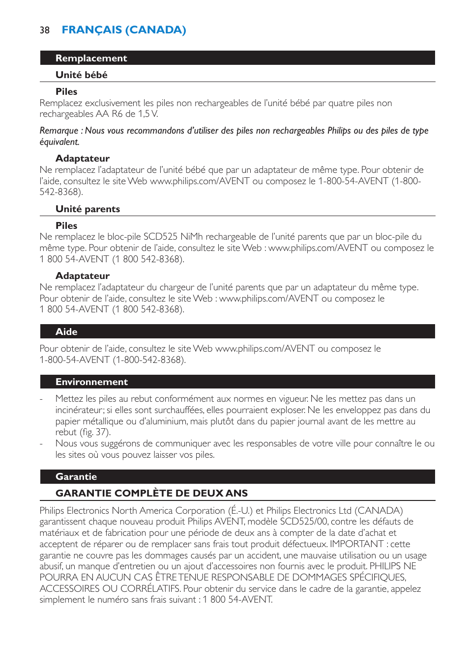 Philips Avent SCD525 User Manual | Page 38 / 64