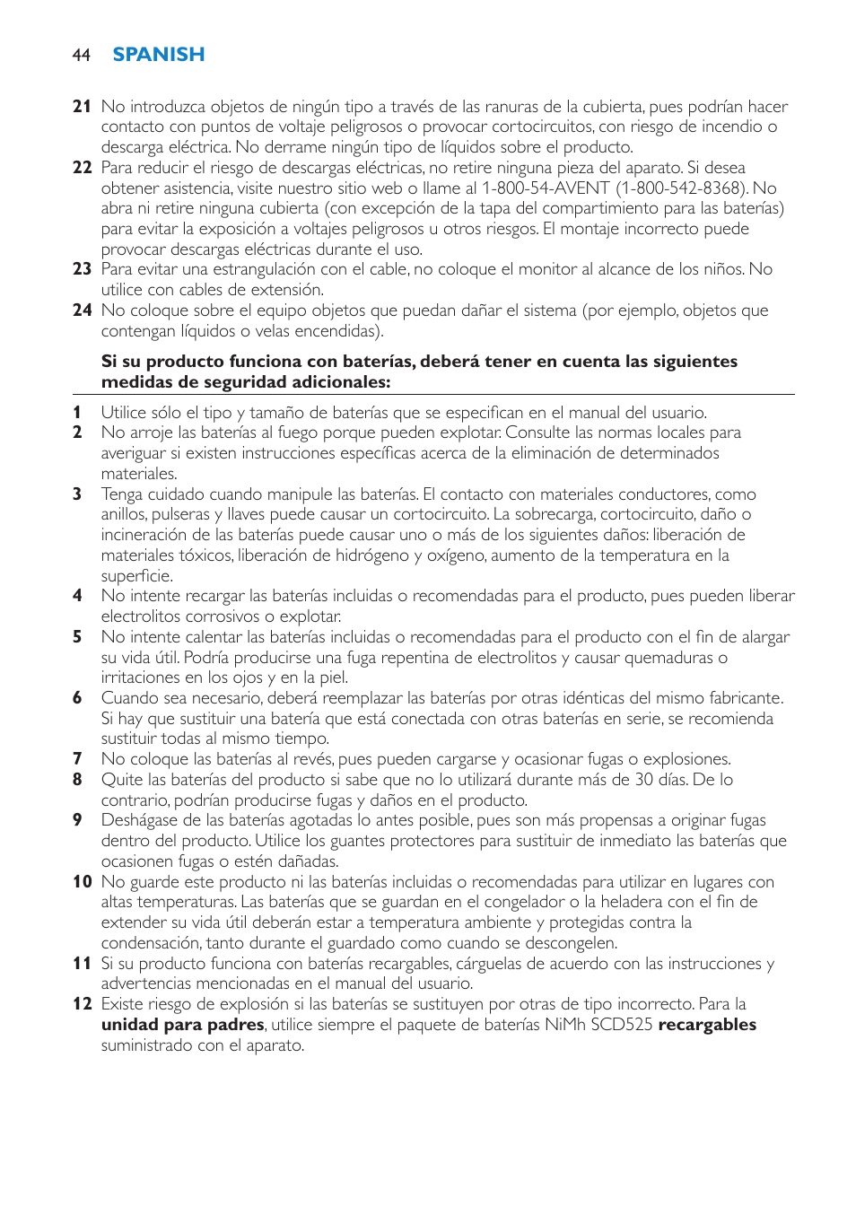 Philips Avent SCD525 User Manual | Page 44 / 64