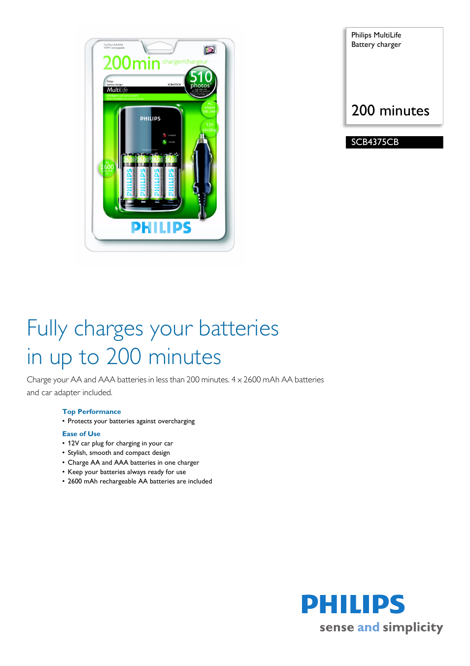 Philips SCB4375/12 User Manual | 2 pages