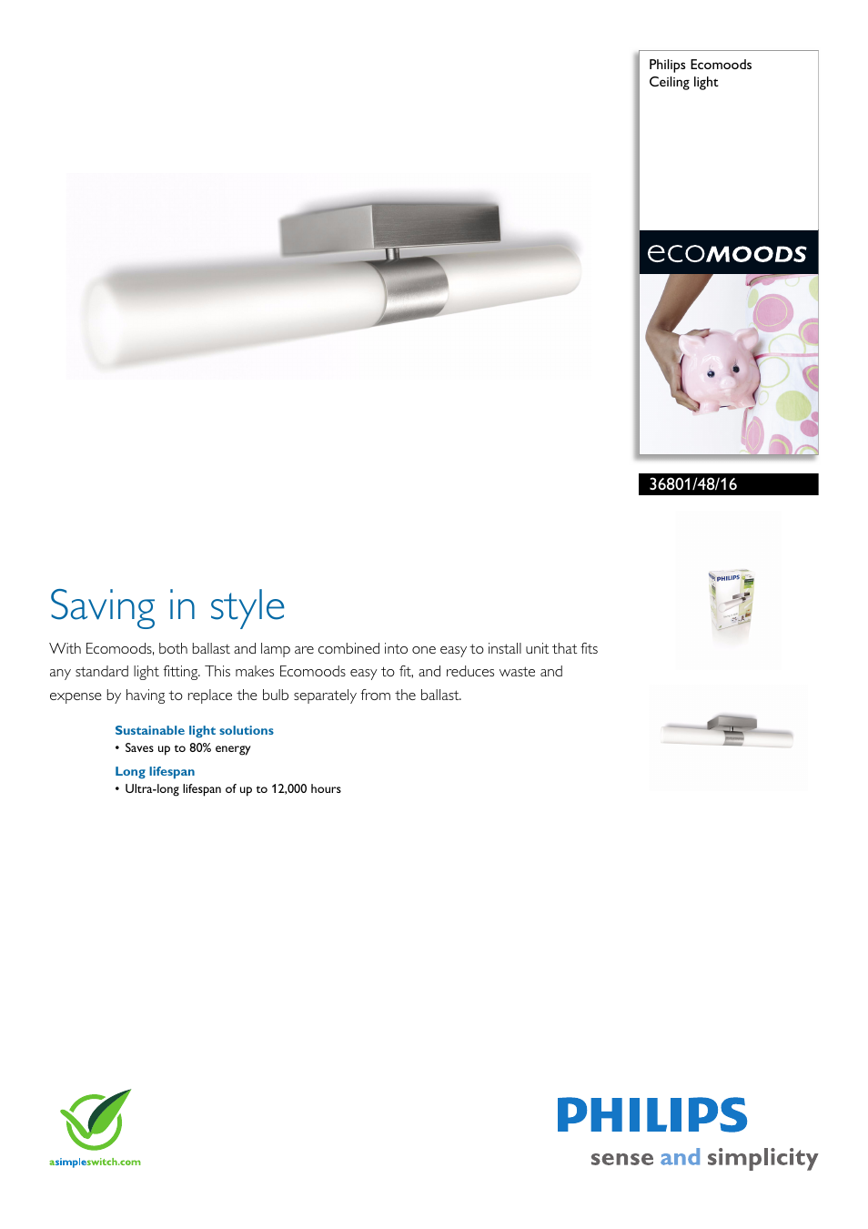 Philips Ecomoods 36801/48/16 User Manual | 2 pages